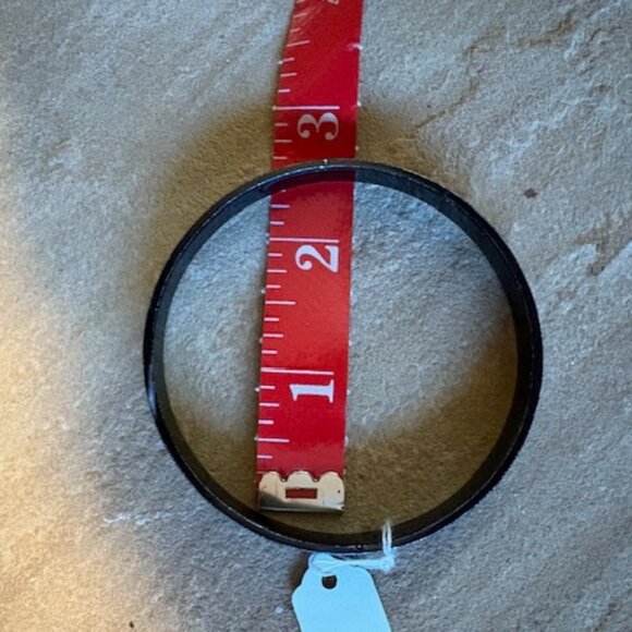 Vintage MCM Mod Silver Black Etched Aluminum West German Bangle Bracelet - Picture 3 of 4